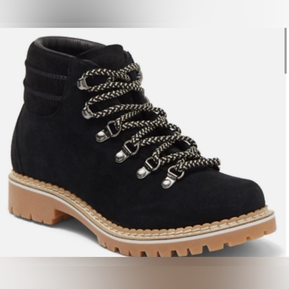 Montelliana Alce Suede Hiking Ankle Boots in Black Size 7